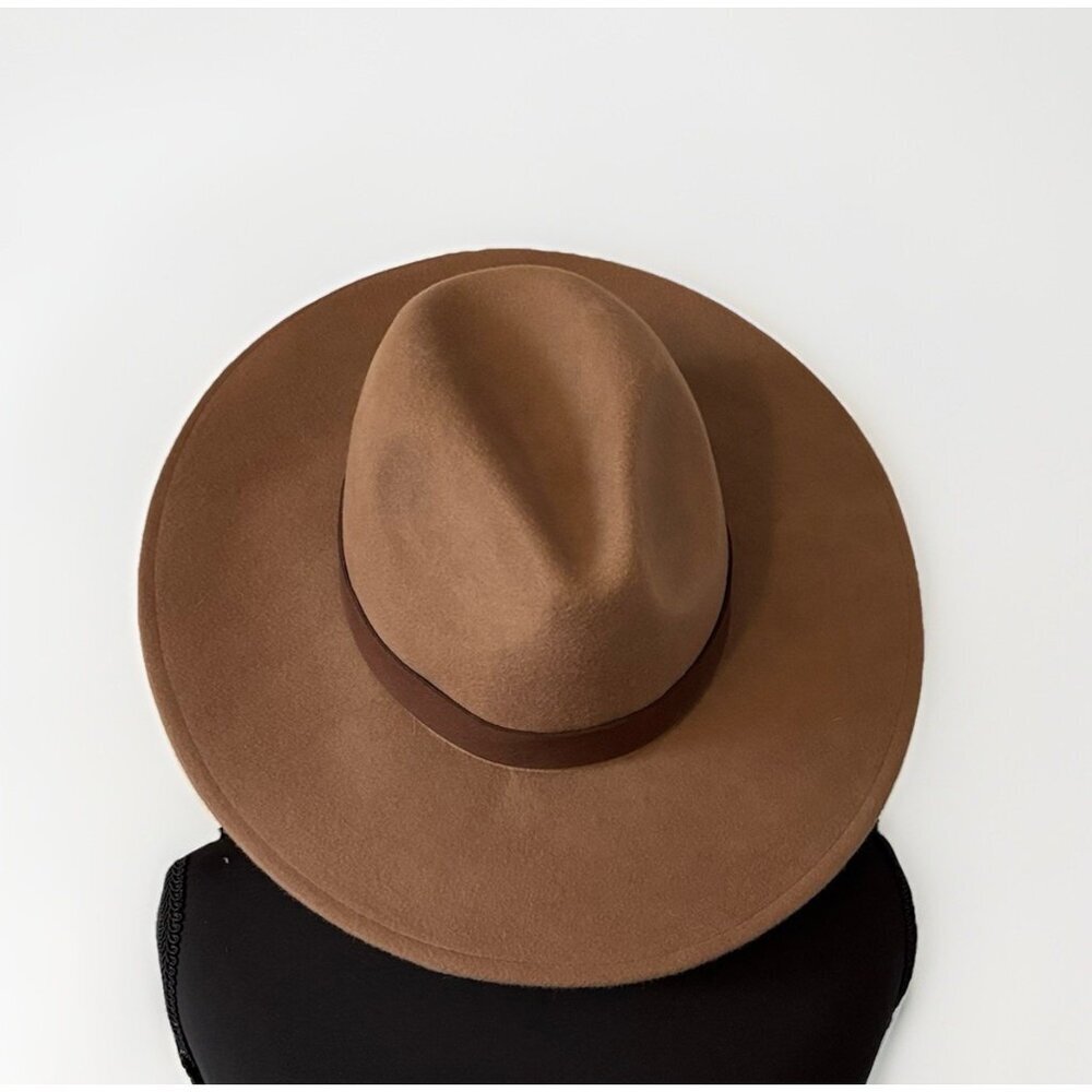 Free People 100% Wool Hat One Size Fedora Boho Festival Western Neutrals Minimal